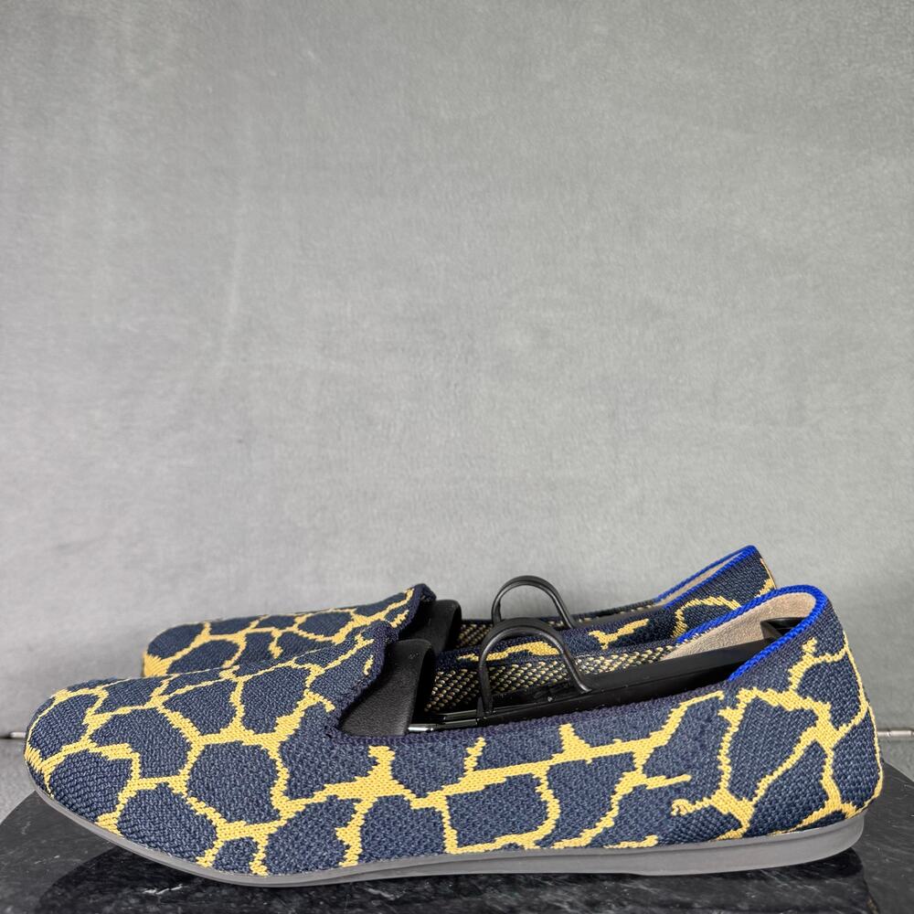 ROTHY'S Indigo Giraffe Slip On Loafers Navy Women’s Size 8 US